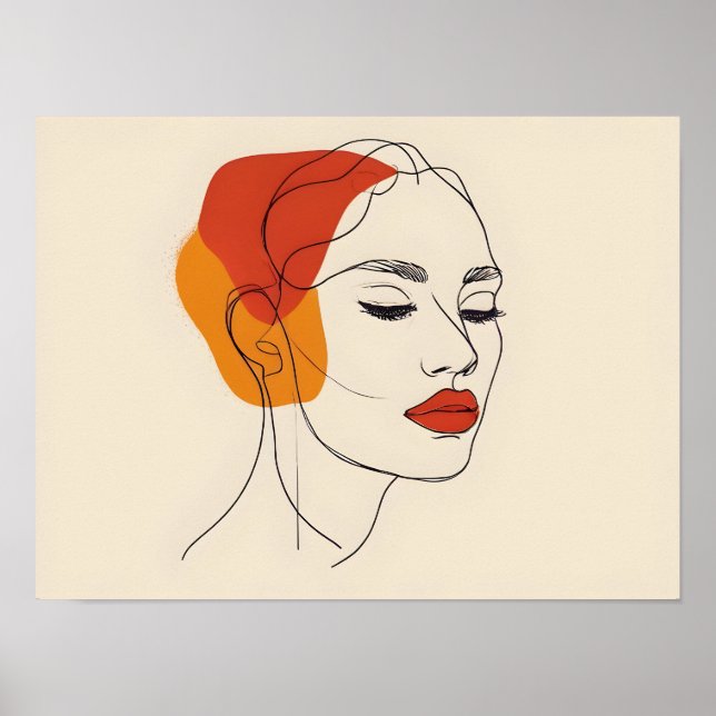 One line woman art poster (Front)