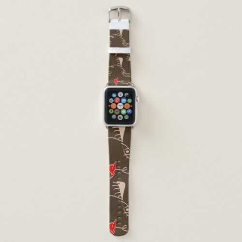 One_line woman face abstract pattern apple watch band