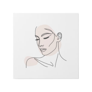One Line Woman Face Drawing No2 Gallery Wrap