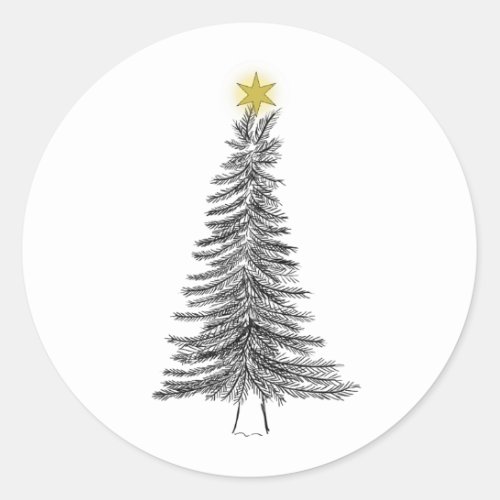 One Little Christmas Tree Round Sticker