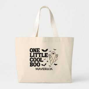 One Little Cool Boo Halloween 1st birthday Large Tote Bag