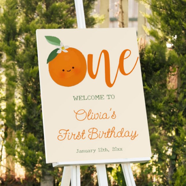 One Little Cutie First Birthday Party Welcome  Foam Board (Creator Uploaded)