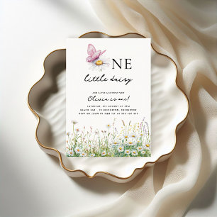 One Little Daisy 1st Birthday Invitation