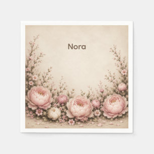 One Little Friend Floral First Birthday Napkins