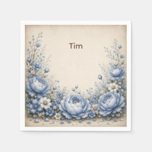 One Little Friend Floral First Birthday Napkins