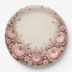 One Little Friend Floral First Birthday Paper Plat Plates