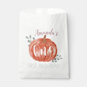 One Little Pumpkin 1st Birthday Favor Bag