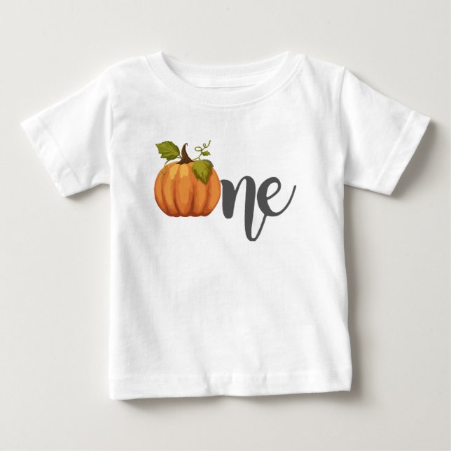 One Little Pumpkin 1st Birthday halloween  Baby T-Shirt (Front)