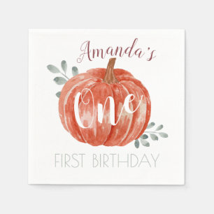 One Little Pumpkin 1st Birthday  Napkins
