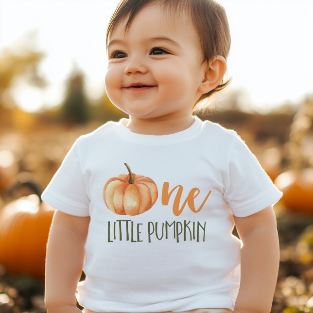 One Little Pumpkin Baby's 1st Birthday Baby T-Shirt (Creator Uploaded)