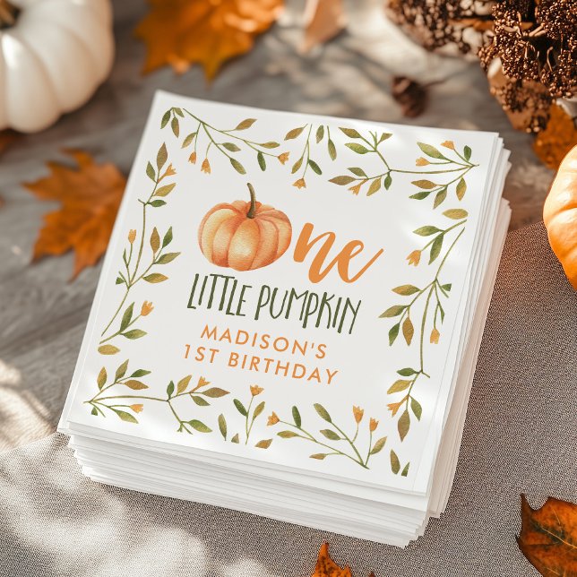 One Little Pumpkin Baby's 1st Birthday Napkins (Creator Uploaded)