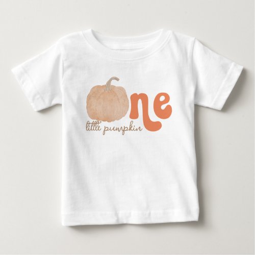 One Little Pumpkin Orange Birthday Girl Baby T_Shirt