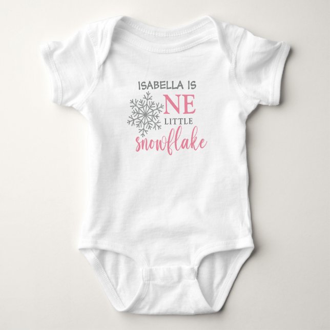 ONE LITTLE SNOWFLAKE 1ST BIRTHDAY BABY BODYSUIT (Front)