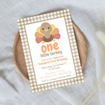 One Little Turkey First Birthday Party (brown)