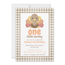 One Little Turkey First Birthday Party (brown)