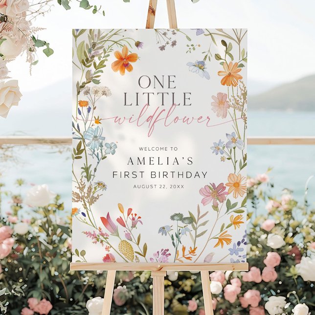 One Little Wildflower 1st Birthday Welcome Sign (Creator Uploaded)