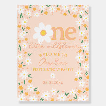 One Little Wildflower First Birthday Welcome Sign
