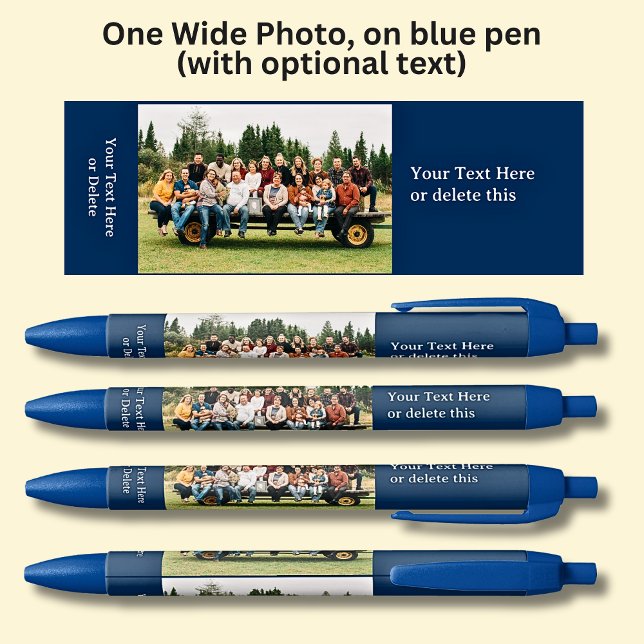 One Long Wide Photo with optional text on Blue Pen (Creator Uploaded)