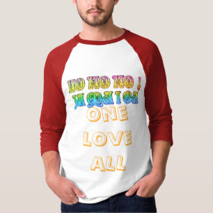 One Love All HoHoHo Jamaica Merry Christmas Colors T-Shirt