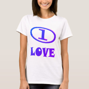 One Love art pattern blue hint of purple          T-Shirt