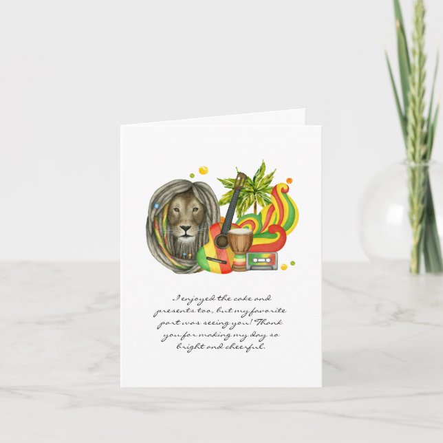 One Love Birthday | Photo Thank You Card (Front)