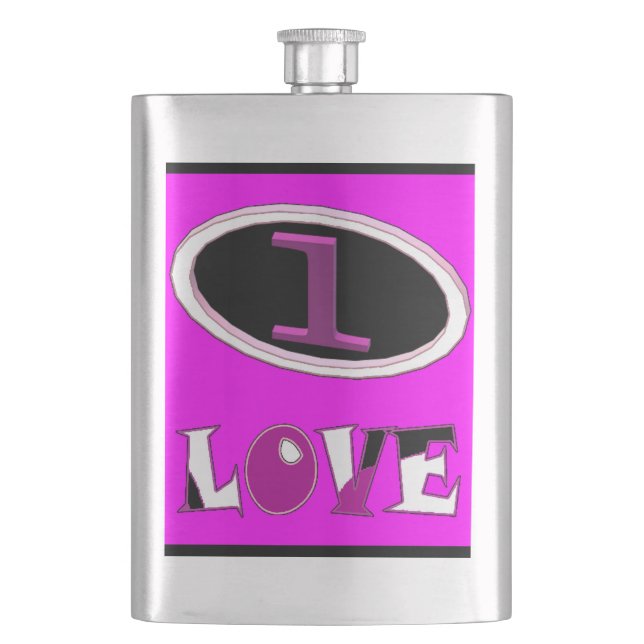 One love brite pink say it loud flask (Front)