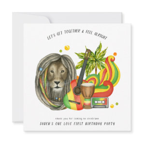 One Love First Birthday Party Invitation