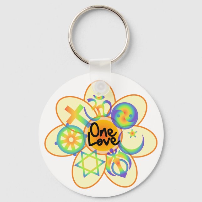 One Love Flower Keychain (Front)