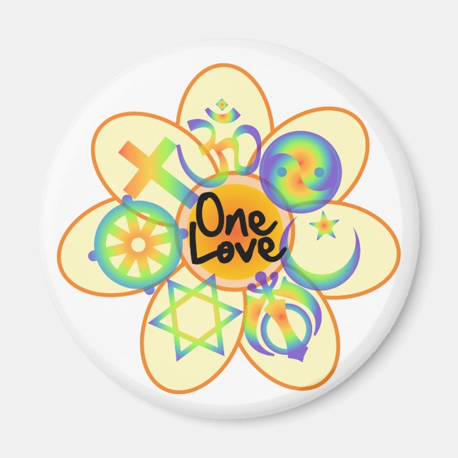 One Love Flower Magnet (Front)