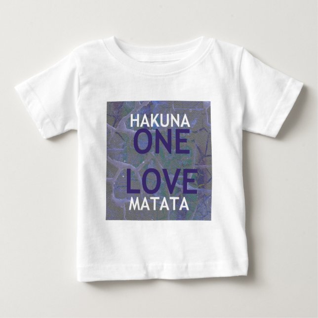 One Love Hakuna Matata Swahili Blue Gray Abstract  Baby T-Shirt (Front)