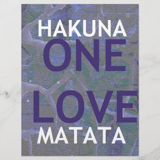 ONE LOVE HAKUNA MATATA: Unity & Positive Slogan Gr (Front)