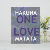 ONE LOVE HAKUNA MATATA: Unity & Positive Slogan Gr (Standing Front)