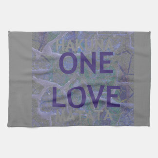 ONE LOVE HAKUNA MATATA: Unity & Positive Slogan Gr Kitchen Towel