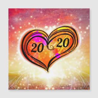 One Love Heart Customizable New Year Magnetic Card