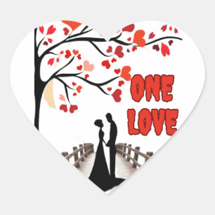 One Love Heart Stickers