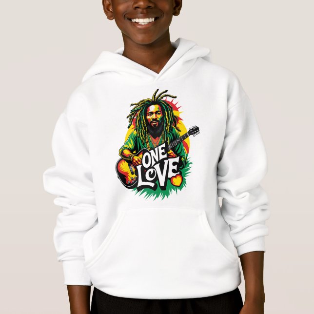 One Love Hooded Sweater the King of Reggae (Front)