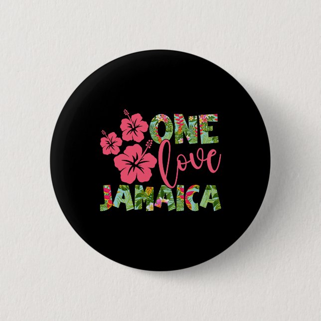 One Love Jamaica 2025 Caribbean Vacation Theme Fam Button (Front)