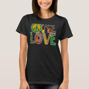 One Love Jamaica Rasta Reggae Peace Black History  T-Shirt