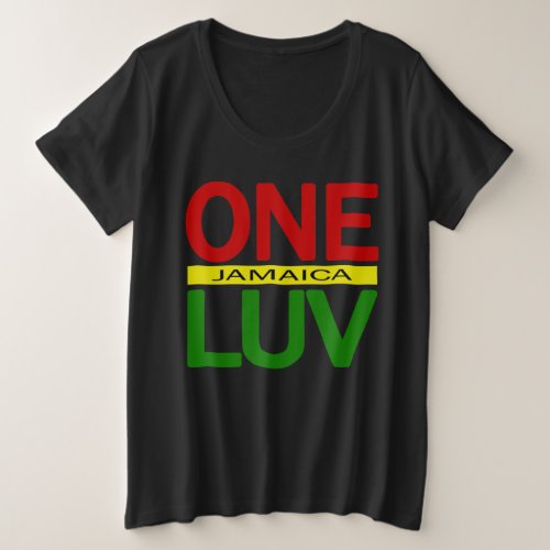 One Love Jamaica Red Gold Green Plus Size T_Shirt