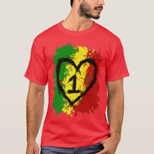 One Love Jamaica T Shirt Rasta Reggae Music Caribb