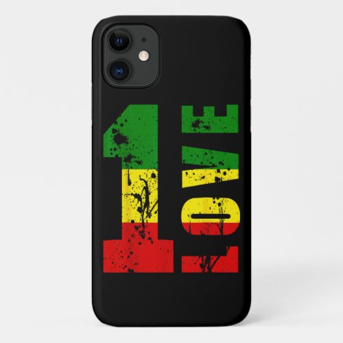 One Love Jamaica T Shirt Rasta Reggae Music Caribb iPhone 11 Case