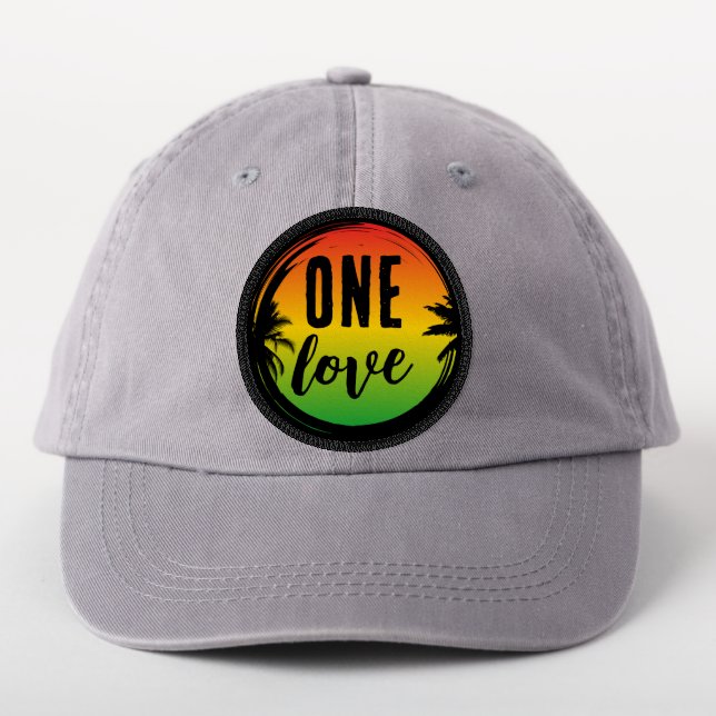 One Love Jamaican Rasta Flag Coloured Patch (On Headwear)