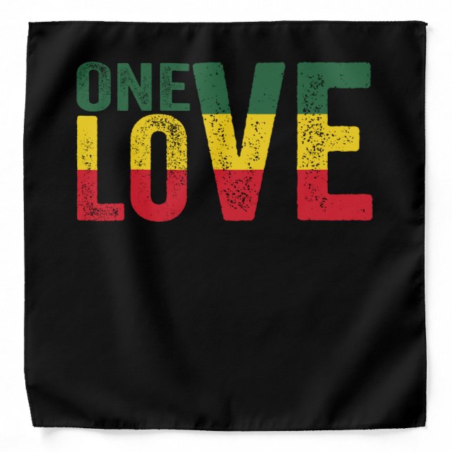 One Love Jamaican Rasta Reggae Bandana (Front)