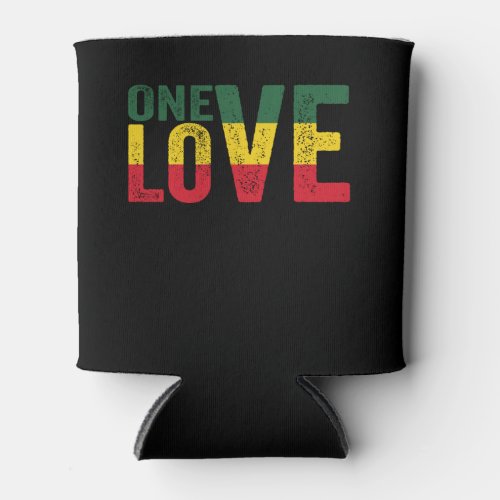 One Love Jamaican Rasta Reggae Can Cooler