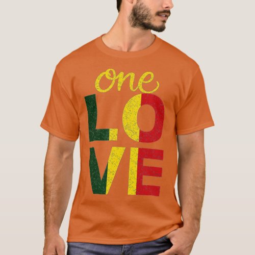 One Love Jamaican Rasta Reggae  T_Shirt