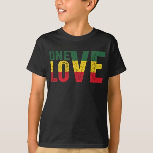 One Love Jamaican Rasta Reggae T_Shirt