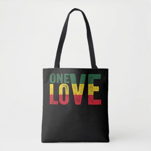 One Love Jamaican Rasta Reggae Tote Bag