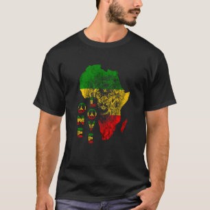 One Love Lion Rasta Reggae Africa Map Lion Of Juda T-Shirt