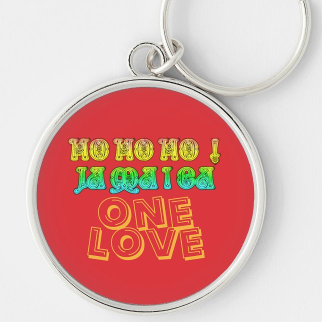 One Love Merry Christmas From Jamaica Keychain (Front)
