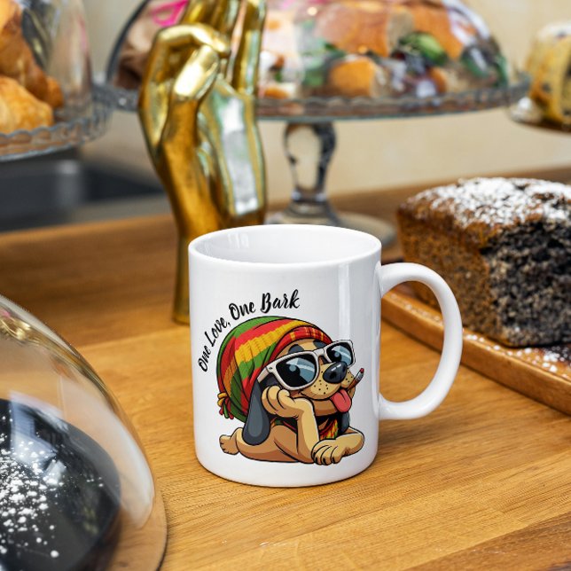 One Love One Bark Funny Dog Two-Tone Coffee Mug (Creator Uploaded)